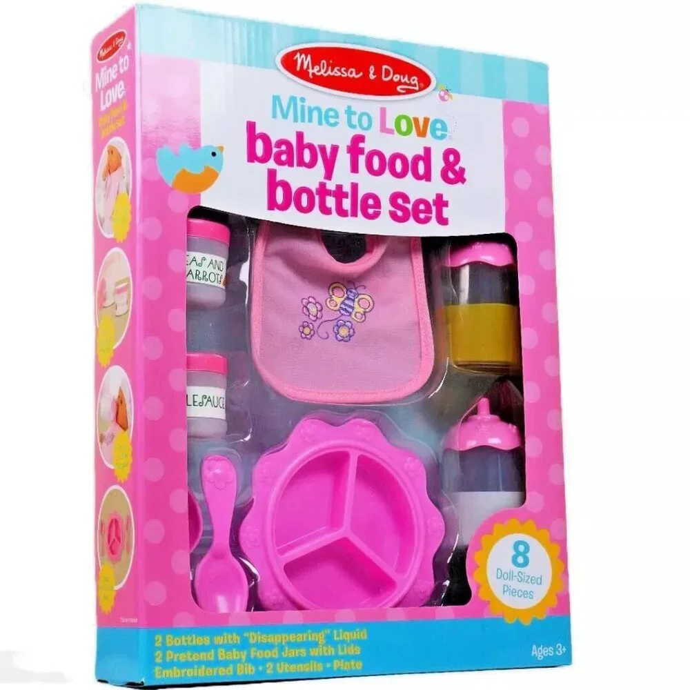 Melissa & Doug Mine to Love Baby Food & Bottle Set with‎ 8 Doll - Sized Pieces
